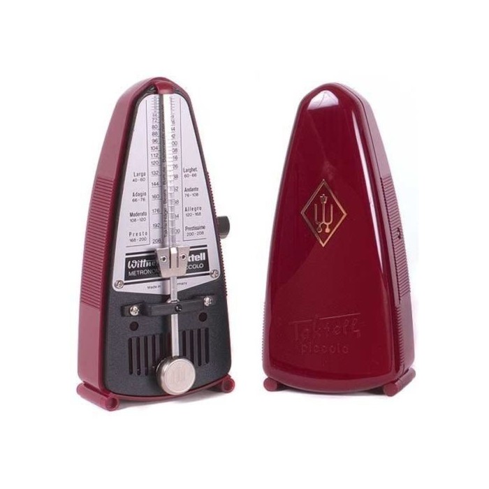 WITTNER METRONOMO MECCANICO TAKTELL PICCOLO ROSSO 834 CON PENDOLO BATTUTE 40-208
