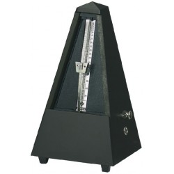 METRONOMO WITTNER 816M NERO OPACO SISTEMA MAELZEL A PIRAMIDE STRUTTURA IN LEGNO CON SUONERIA