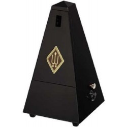 METRONOMO WITTNER 816 NERO LUCIDO SISTEMA MAELZEL A PIRAMIDE STRUTTURA IN LEGNO CON SUONERIA
