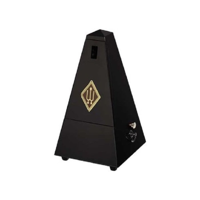 METRONOMO WITTNER 816 NERO LUCIDO SISTEMA MAELZEL A PIRAMIDE STRUTTURA IN LEGNO CON SUONERIA