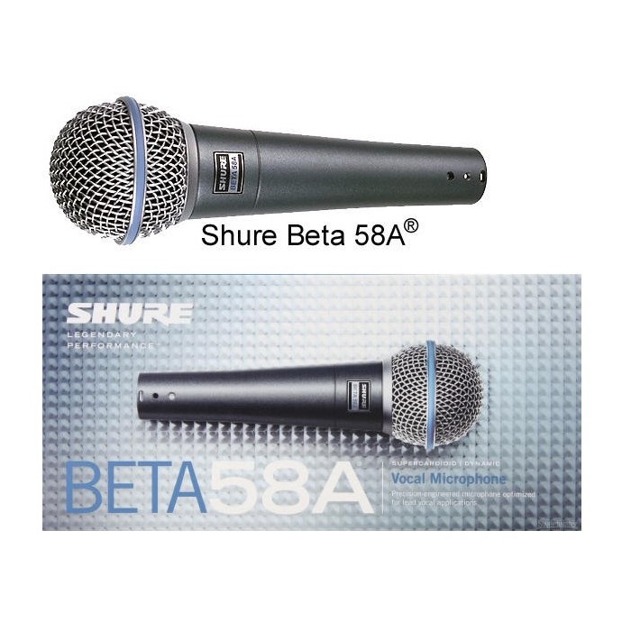 SHURE Beta 58A MICROFONO DINAMICO SUPERCARDIOIDE PER VOCE - GARANZIA ITALIA 2 ANNI