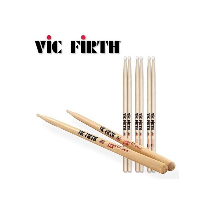 VIC FIRTH 5AN AMERICAN CLASSIC PUNTA NYLON OFFERTA DI 4 COPPIE BACCHETTE PER BATTERIA