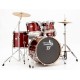 TAMBURO NUOVA T5 STANDARD 22" RED SPARKLE BATTERIA ACUSTICA 5PZ COMPLETA DI PIATTI E SGABELLO