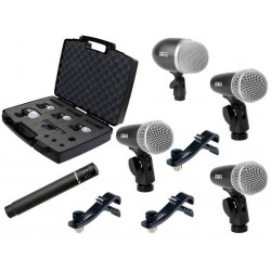 PROEL DMH5XL SET KIT 5 MICROFONI PER BATTERIA COMPLETO DI SUPPORTI e CUSTODIA