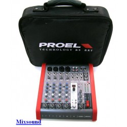 PROEL M602FX Mixer passivo 6 ingressi 2 BUS CON EFFETTI 24 BIT COMPLETO DI BORSA IDEALE PER IL CANTO - KARAOKE - ANIMAZIONE
