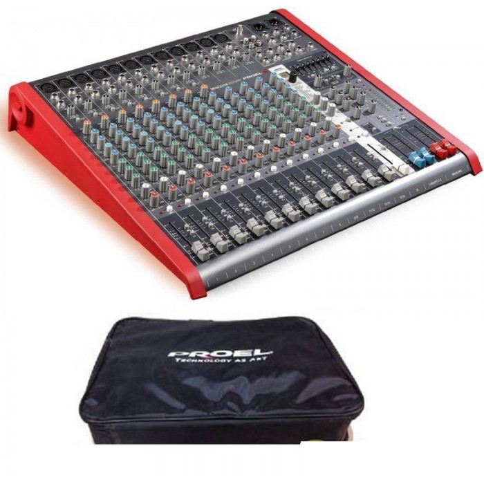 PROEL M1622USB MIXER 16 CANAL 4 BUS CON EFFETTI 24 BIT PORTA USB con BORSA