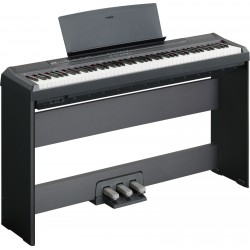 YAMAHA P105 BK BLACK PIANO ELETTRICO 88 TASTI PESATI + STAND L-85 + PEDALIERA LP-5A