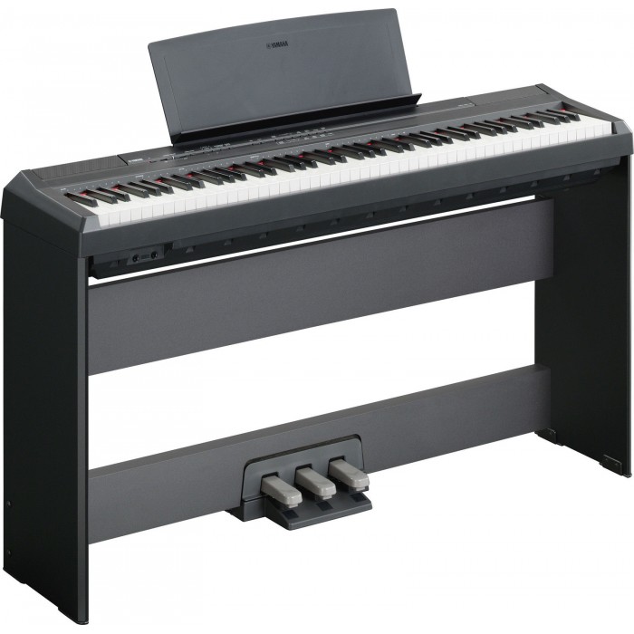 YAMAHA P105 BK BLACK PIANO ELETTRICO 88 TASTI PESATI + STAND L-85 + PEDALIERA LP-5A