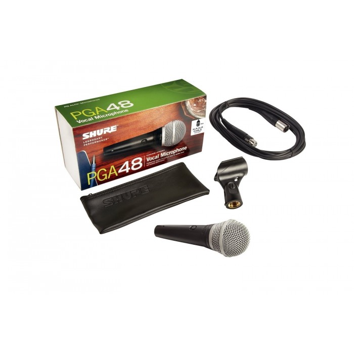 SHURE PG48 MICROFONO CARDIOIDE DINAMICO PER VOCE KARAOKE CAVO INCLUSO