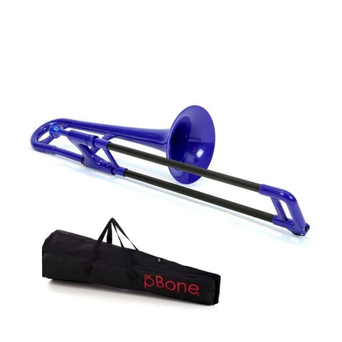 PBONE MINI TROMBONE BLU IN PLASTICA J.WHIGHAM