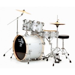 TAMBURO NUOVA T5 STANDARD 22" SILVER SPARKLE BATTERIA ACUSTICA 5PZ COMPLETA DI PIATTI E SGABELLO